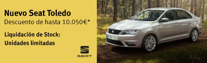 Tu SEAT Toledo con un descuento de hasta 10.050 euros por liquidación de stock
