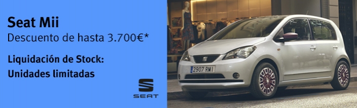 Tu SEAT Mii con un descuento de hasta 3.700 euros por liquidación de stock